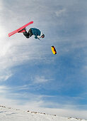 Eddy Petranek Kite skiing on The Camas Pairie near the town of Hill City in central Idaho