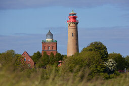 Lighthouses at Cape Arkona, Wittow peninsula, Ruegen island, Baltic coast, Mecklenburg Western Pomerania, Germany, Europe