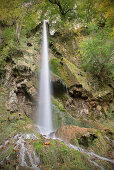 Long time exposure of waterfall, Bad Urach, Swabian Alb, Baden-Wuerttemberg, Germany
