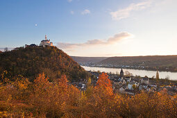 Marksburg castle, near Braubach, Rhine river, Rhineland-Palatinate, Germany