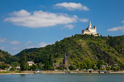 Marksburg castle, Unesco World Cultural Heritage Site, near Braubach, Rhine river, Rhineland-Palatinate, Germany