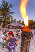 Guests having dinner in restaurant Morada Bay, Islamorada, Florida Keys, Florida, USA