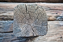 Close up of a wooden beam, Livigno, Lombardy, Italy