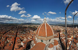Cityscape wth dome of the cathedral, architect Brunelleschi, Duomo Santa Maria del Fiore, historic centre of Florence, UNESCO World Heritage Site, Firenze, Florence, Tuscany, Italy, Europe