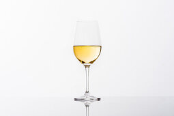 Glass of white wine, Hamburg, Northern Germany, Germany