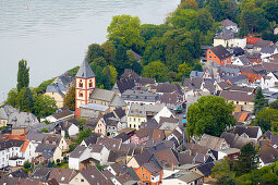Blick von der Erpeler Ley auf Erpel Rhein, Rheinland-Pfalz, Deutschland, Europa
