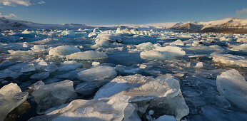 Icebergs in the glacial lake, Jokulsarlon, East Iceland, Iceland