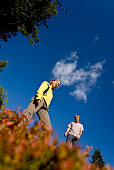 Hikers in autumn, Planai, Schladming, Styria, Austria