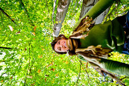 Young woman smiling at camera, Styria, Austria