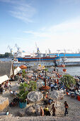 Beach bar Strand Pauli, Hafenstrasse, Hamburg harbour, Germany