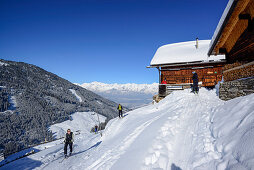 Group of backcountry skier ascending to Hoher Kopf, Tux Alps, Tyrol, Austria