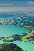 View of Lake Mondsee from Schafberg, Salzkammergut, Salzburg Land, Austria