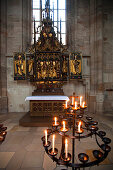 Interior of St. George Cathedral, Dinkelsbuehl, Franconia, Bavaria, Germany