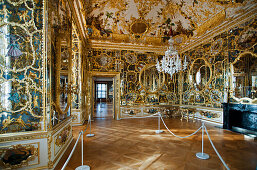 Mirror room in the Wuerzburg Residence, Wuerzburg, Franconia, Bavaria, Germany