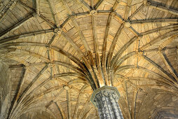 Arched roof in the chapter house of Elgin Cathedral, Elgin, Moray, East Coast, Scotland, Great Britain, United Kingdom