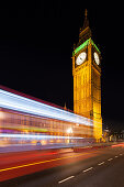 Palace of Westminster mit Elizabeth Tower bei Nacht, London, England, Großbritannien