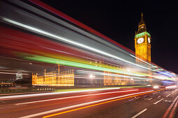 Palace of Westminster with Elizabeth Tower at night, London, England, United Kingdom