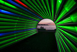 Tunnel light scupture by Gerry Ammann on the shore of Lake Constance, Bregenz, Vorarlberg, Austria