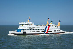 Ferry from Dagebuell to Amrum island, North Sea, North Friesland, Schleswig-Holstein, Germany