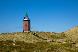 Alter Leuchtturm Rotes Kliff, bei Kampen, Insel Sylt, Nordsee, Nordfriesland, Schleswig-Holstein, Deutschland