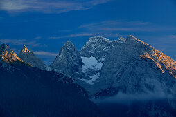 Hochkalter with Blaueis Glacier, Berchtesgaden National Park, Berchtesgaden Alps, Upper Bavaria, Bavaria, Germany