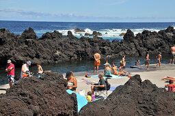 Natural pools near Biscoitos, northcoast, Island of Terceira, Azores, Portugal