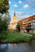 Kraemerbruecke with half-timbered buildings, Erfurt, Thuringia, Germany