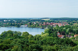 Lake Krakow and the town of Krakow am See, Mecklenburg-Western Pomerania, Germany