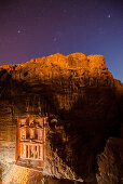 Al Khazneh in candlelight, Petra, Jordan, Middle East