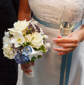 bride with bridal bouquet, Germany