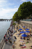 Beach along the river Seine, Paris, France, Europe