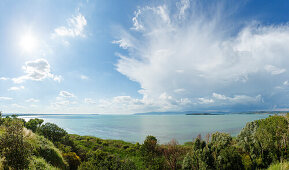 Lago Trasimeno, Trasimenischer See, Provinz Perugia, Umbrien, Italien, Europa