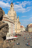 View over square Neumarkt with Frauenkirche, Dresden, Saxony, Germany