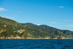 View to Corniglia, Cinque Terre, La Spezia, Liguria, Italy