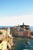 View over Vernazza, Cinque Terre, La Spezia, Liguria, Italy
