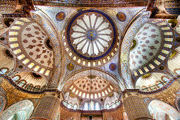 Interior view of the ceiling, Blue Mosque, Sultan Achmed Mosque, Istanbul, Turkey