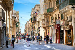 Town centre in the old town, Valletta, Malta