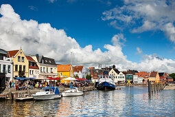 Old harbour at Husum, North Sea coast, Northern Frisia, Schleswig-Holstein, Germany