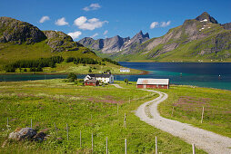Andopsnes at Selfjorden, Isle of Moskenes, Lofoten, Province of Nordland, Nordland, Norway, Europe