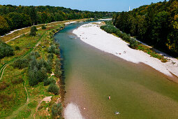 River Isar, Grosshesselohe, Munich, Upper Bavaria, Bavaria, Germany
