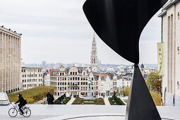 View from Mont des Arts to town hall, Brussels, Belgium