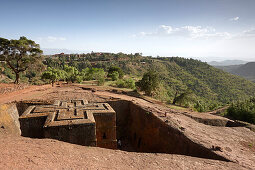 Monolithic church Bet Giyorgis, Church of St. George, Lalibela, Amhara region, Ethiopia