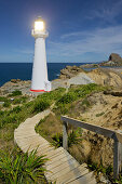 Castle Point Leuchtturm im Mondlicht, Wellington, Nordinsel, Neuseeland