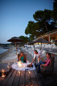 Candle-light dinner at beach, Vourvourou, Sithonia, Chalkidiki, Greece