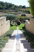 Steps in a hotel garden, Saint-Saturnin-les-Apt, Provence, France