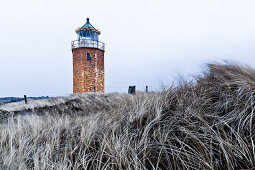 Kampen lighthouse, Quermarkenfeuer, Rotes Kliff, North sea, Kampen, Sylt, Schleswig-Holstein, Germany