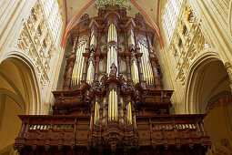 Organ in the St. Johannes cathedral in 's-Hertogenbosch, Province of Nordbrabant, Netherlands, Europe