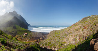 Barranco de Afur, Schlucht bei Afur, Playa de Tamadiste, Strand, Las Montanas de Anaga, Naturschutzgebiet, Parque Rural de Anaga, Atlantik, Teneriffa, Kanarische Inseln, Spanien, Europa