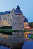 Moated castle in the evening, Oerebro slott, Oerebro, Sweden