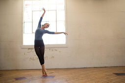 Female ballet dancer in studio